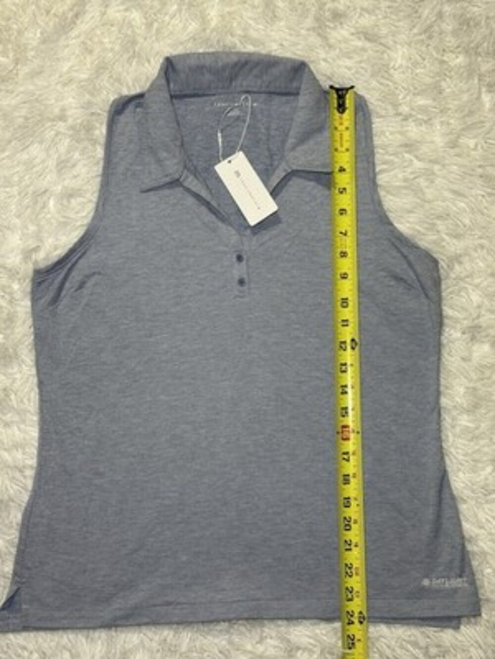 NEW TravisMathew Women's (L)Featherweight Active Sleeveless Golf Polo Blue Read* - Picture 4 of 5